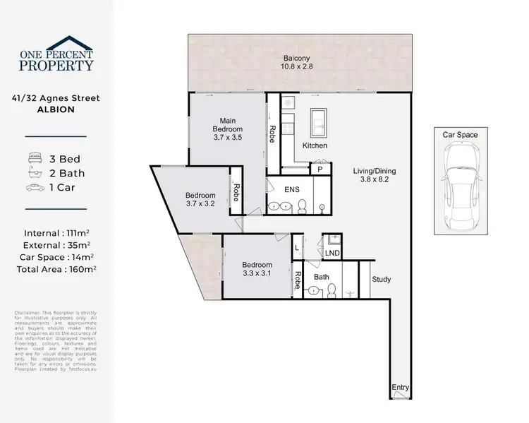 Floorplan of Homely apartment listing, 41/32 Agnes Street, Albion QLD 4010