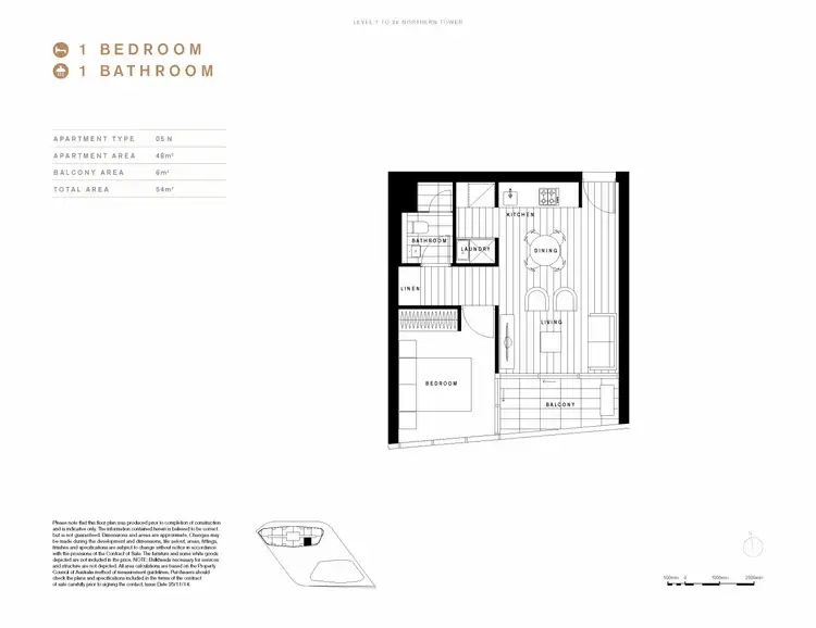 Floorplan of Homely apartment listing, 2505N/889 Collins Street, Docklands VIC 3008