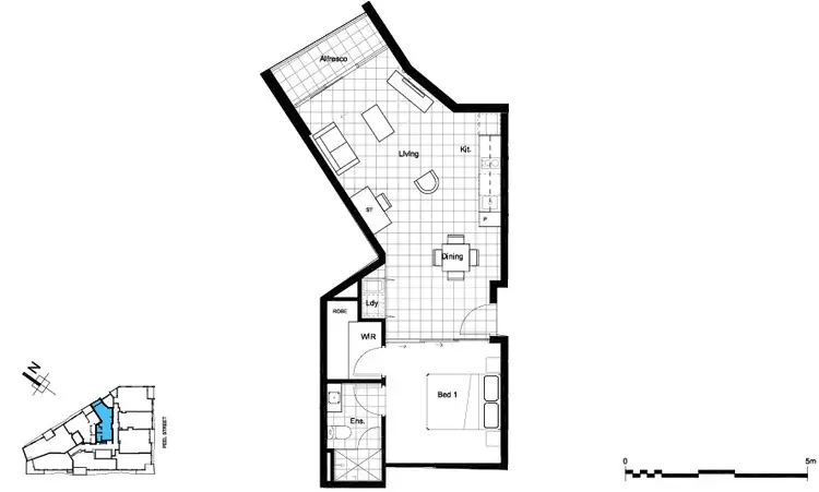 Floorplan of Homely unit listing, 605/35 Peel Street, South Brisbane QLD 4101