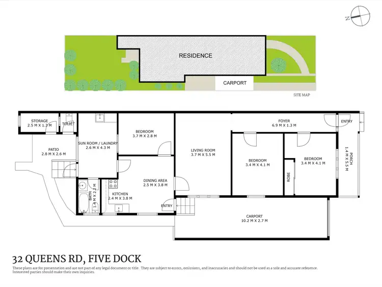 Floorplan of Homely semi-detached listing, 32 Queens Road, Five Dock NSW 2046