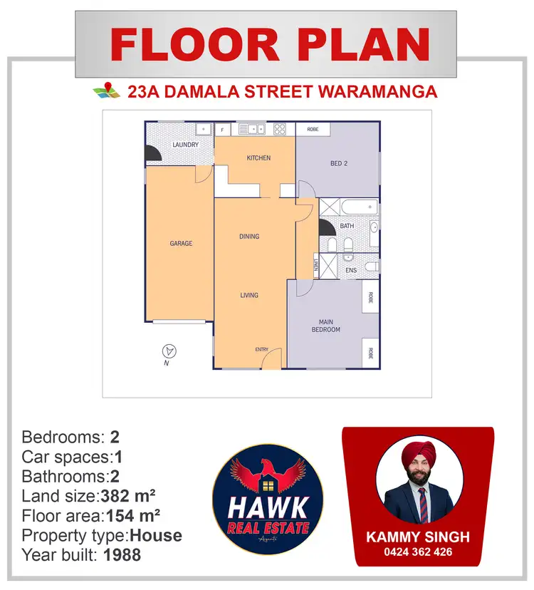 Floorplan of Homely house listing, 23A Damala Street, Waramanga ACT 2611