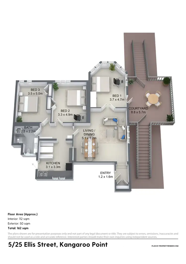Floorplan of Homely apartment listing, 5/25 Ellis Street, Kangaroo Point QLD 4169