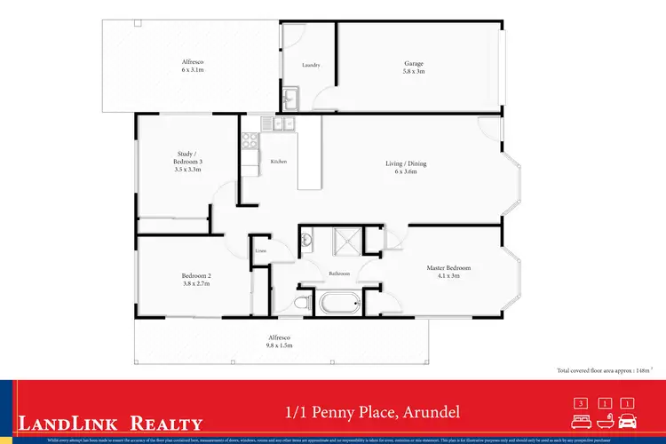 Floorplan of Homely house listing, 1/1 Penny Place, Arundel QLD 4214