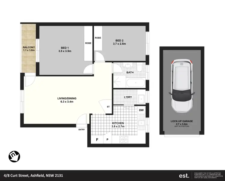 Floorplan of Homely flat listing, 4/8 Curt Street, Ashfield NSW 2131