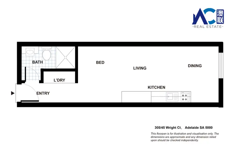 Floorplan of Homely apartment listing, 305/45 Wright Court, Adelaide SA 5000