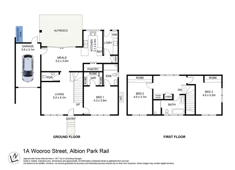 Floorplan of Homely townhouse listing, 1 Wooroo Street, Albion Park Rail NSW 2527