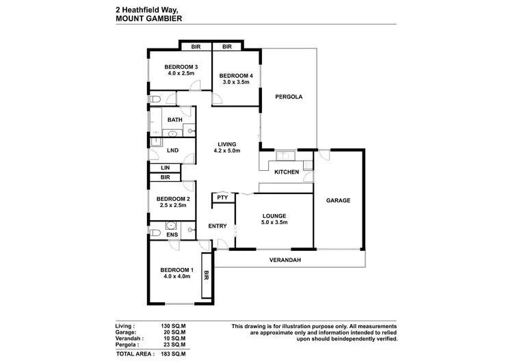 Floorplan of Homely house listing, 2 Heathfield Way, Mount Gambier SA 5290