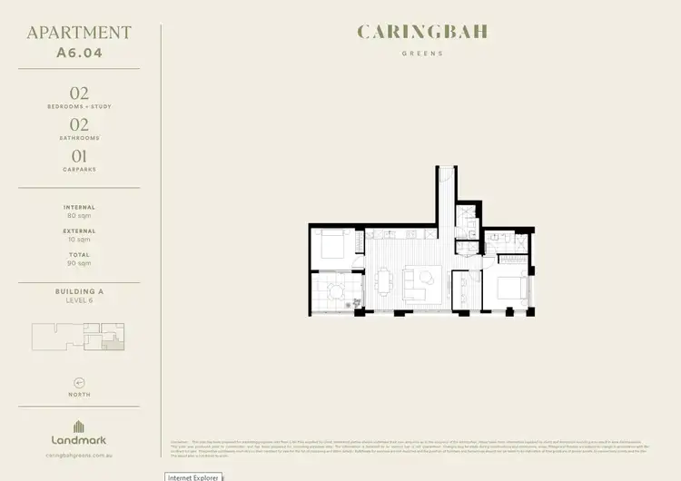 Floorplan of Homely apartment listing, A604/105 Willarong Road, Caringbah NSW 2229