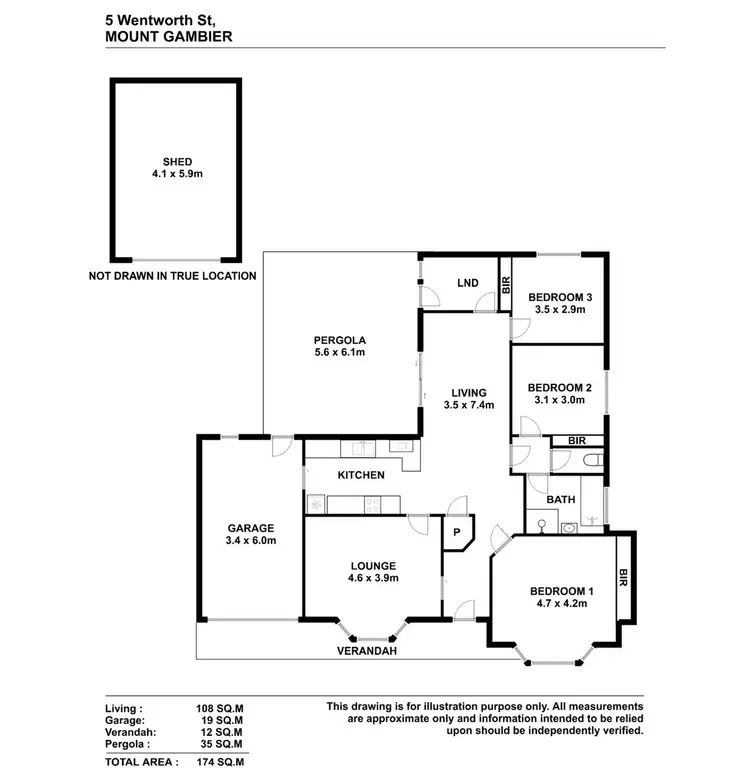 Floorplan of Homely house listing, 5 Wentworth Court, Mount Gambier SA 5290