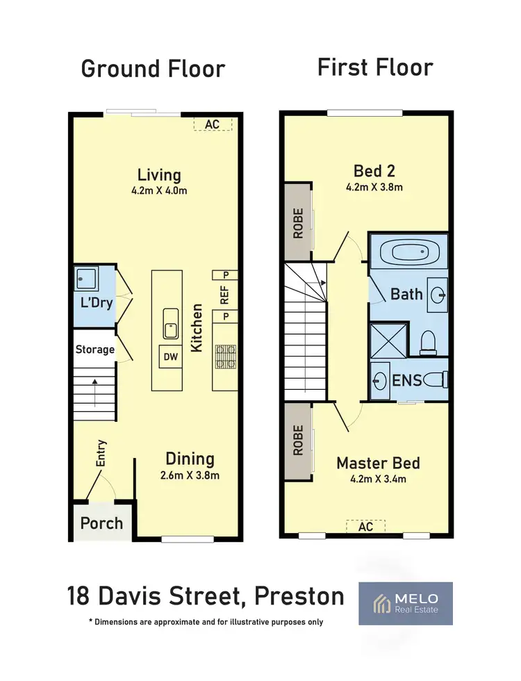 Floorplan of Homely townhouse listing, 18 Davis Street, Preston VIC 3072