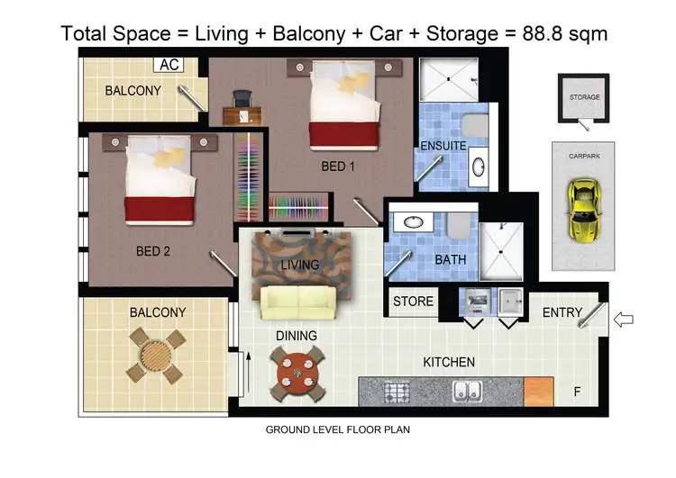 Floorplan of Homely apartment listing, 1311/3 Grazier lane, Belconnen ACT 2617