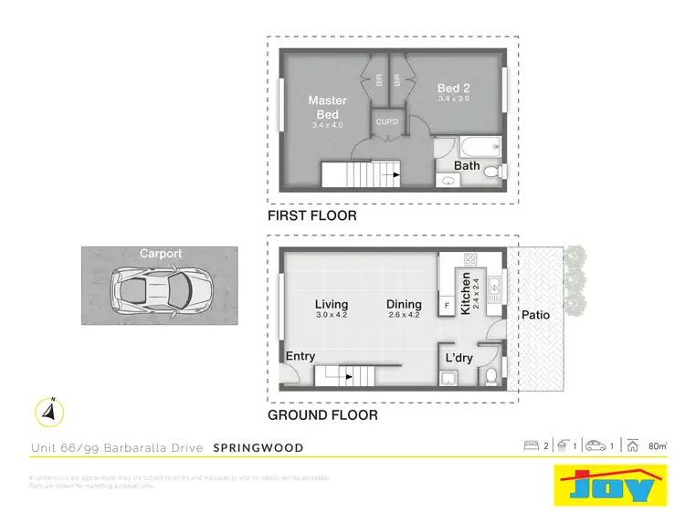 Floorplan of Homely townhouse listing, 66/99 Barbaralla Drive, Springwood QLD 4127