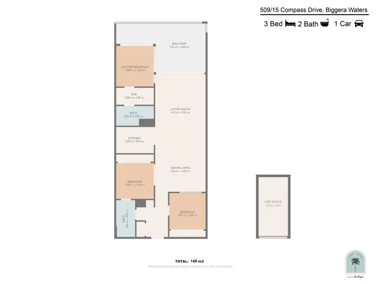 Floorplan of Homely unit listing, 509/15 COMPASS DRIVE, Biggera Waters QLD 4216