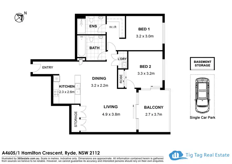 Floorplan of Homely apartment listing, a4605/1 Hamilton Crescent, Ryde NSW 2112