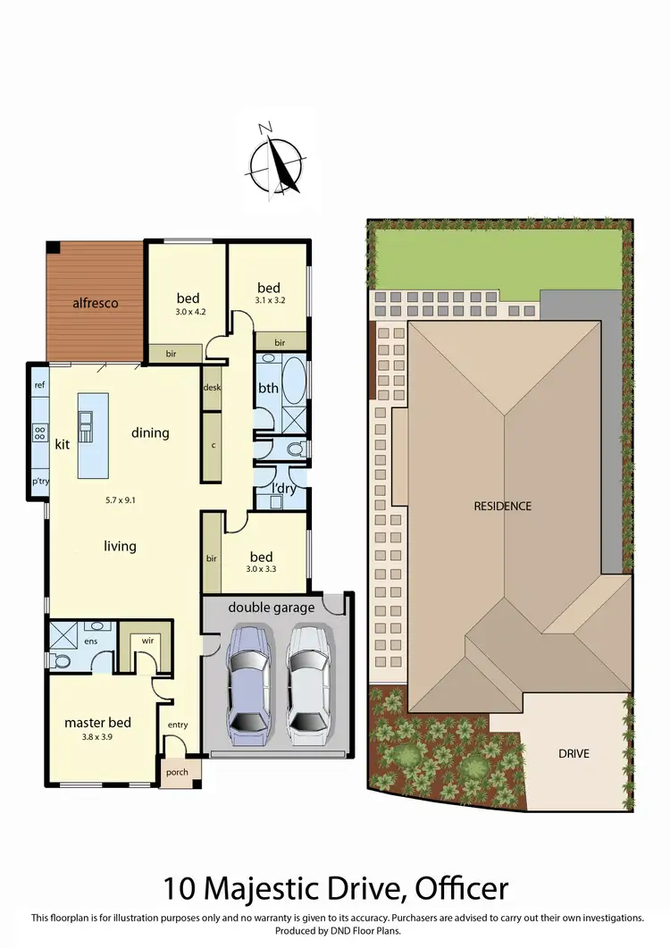 Floorplan of Homely house listing, 10 Majestic Drive, Officer VIC 3809