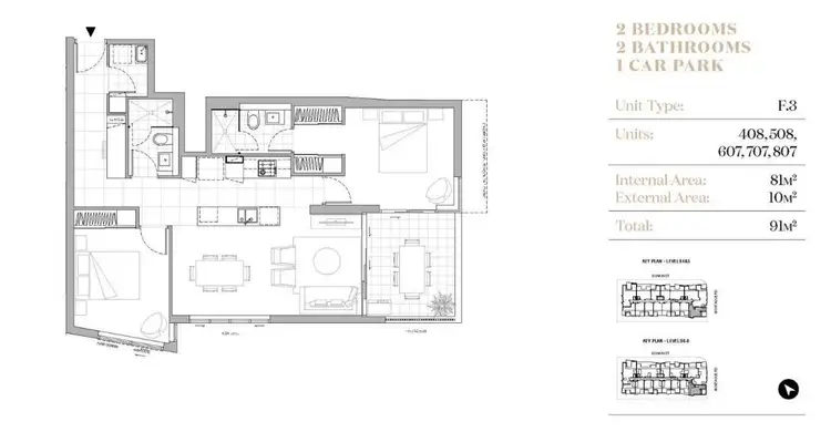 Floorplan of Homely unit listing, 707/8 Donkin Street, West End QLD 4101