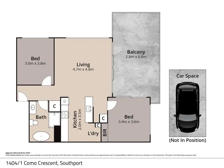 Floorplan of Homely apartment listing, 1404/1 Como Crescent, Southport QLD 4215