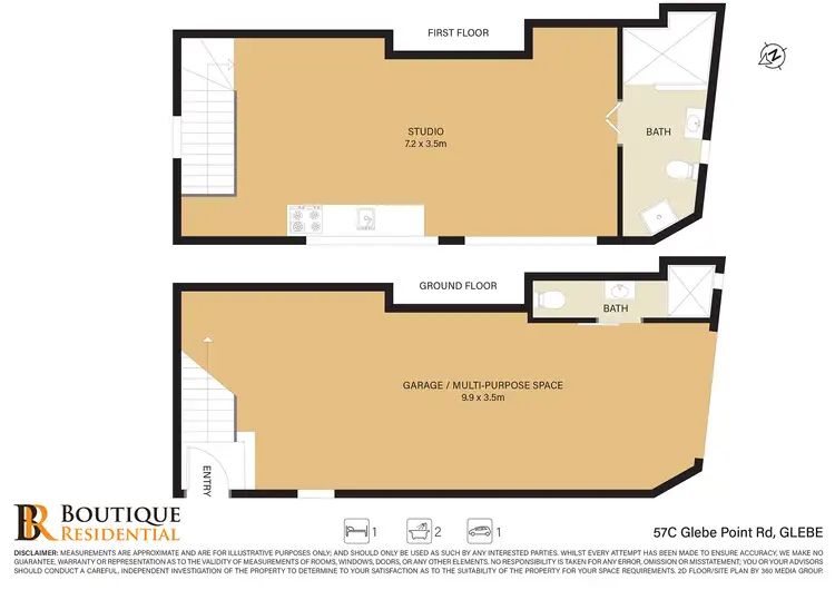 Floorplan of Homely apartment listing, 57C Glebe Point Road, Glebe NSW 2037