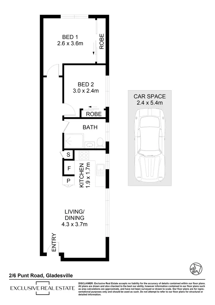 Floorplan of Homely unit listing, 2/6 Punt Road, Gladesville NSW 2111