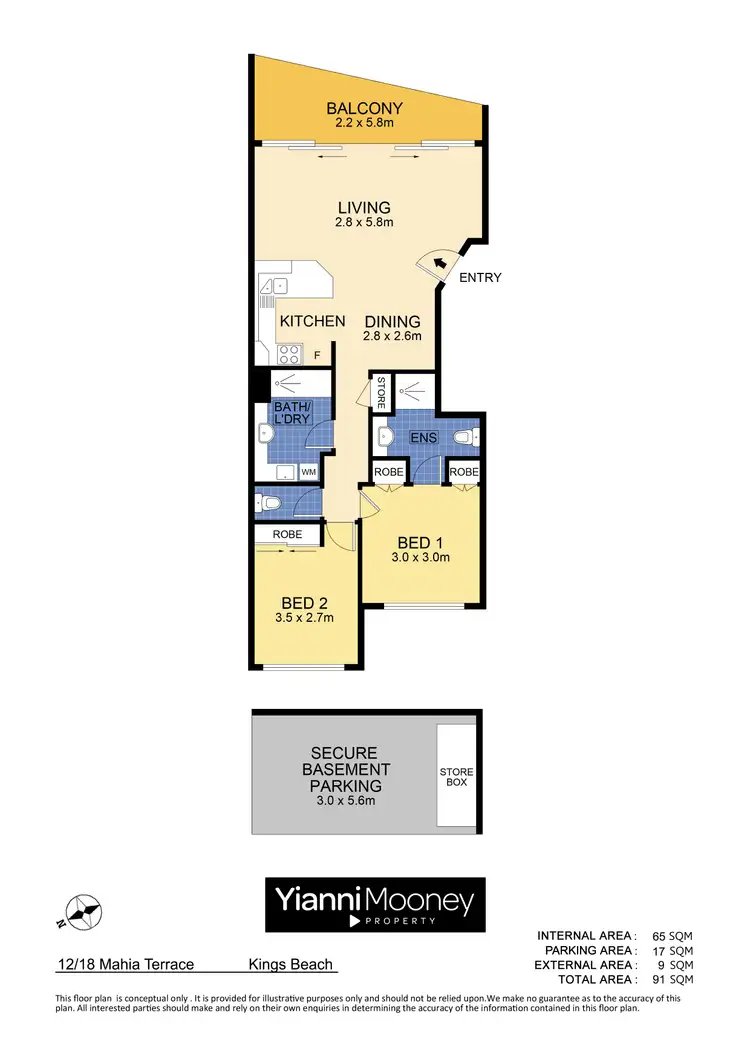 Floorplan of Homely apartment listing, 12/18 Mahia Terrace, Kings Beach QLD 4551