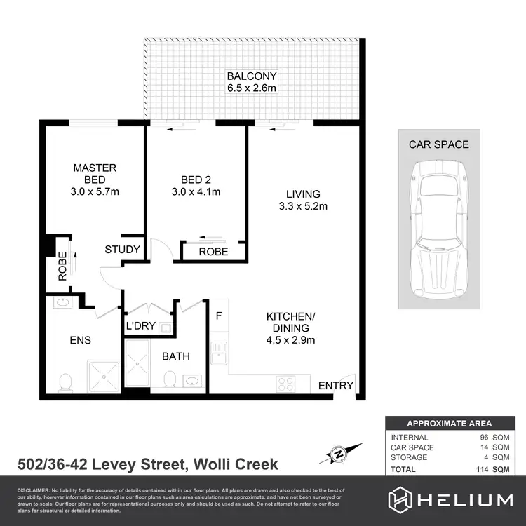 Floorplan of Homely apartment listing, 502/36-42 Levey Street, Wolli Creek NSW 2205