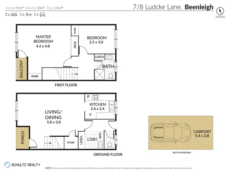 Floorplan of Homely townhouse listing, 7/8 Ludcke Lane, Beenleigh QLD 4207
