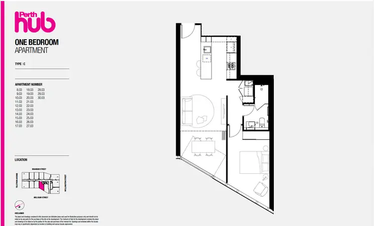 Floorplan of Homely apartment listing, 1803/80 Milligan Street, Perth WA 6000