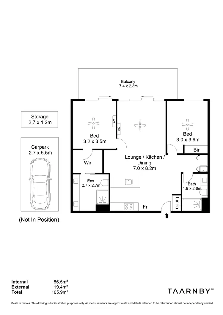 Floorplan of Homely apartment listing, 201/5 Harriet Lucy Drive, Glenside SA 5065