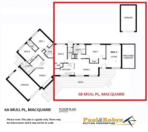 Floorplan of Homely semi-detached listing, 6B Mull Place, Macquarie ACT 2614