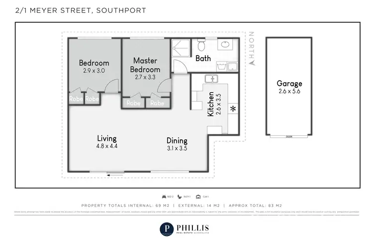 Floorplan of Homely unit listing, 2/1 Meyer Street, Southport QLD 4215