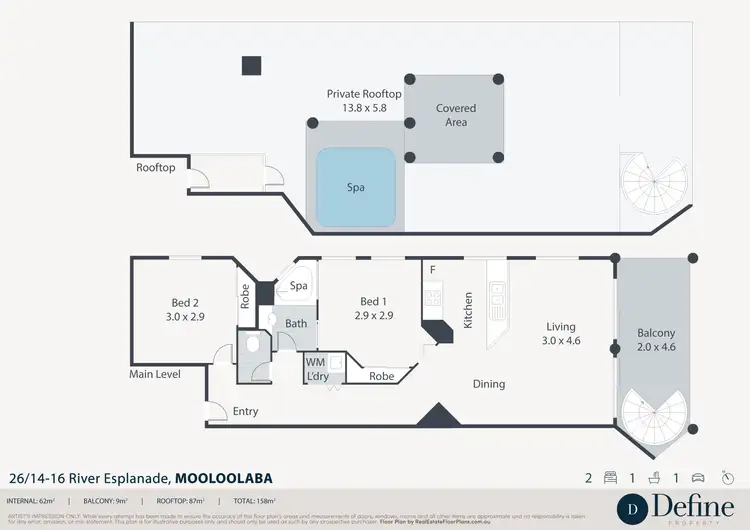 Floorplan of Homely unit listing, 26/14-16 River Esplanade, Mooloolaba QLD 4557