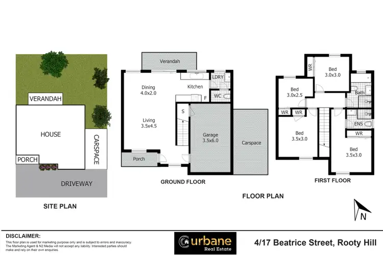 Floorplan of Homely townhouse listing, 4/17 Beatrice Street, Rooty Hill NSW 2766