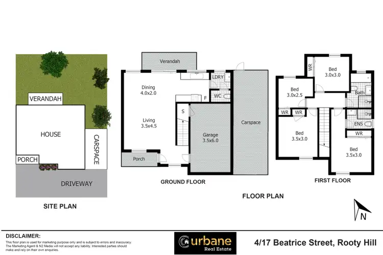 Floorplan of Homely townhouse listing, 4/17 Beatrice Street, Rooty Hill NSW 2766