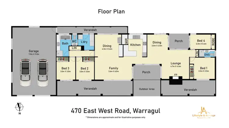 Floorplan of Homely rural property listing, 470 East West Road, Warragul VIC 3820