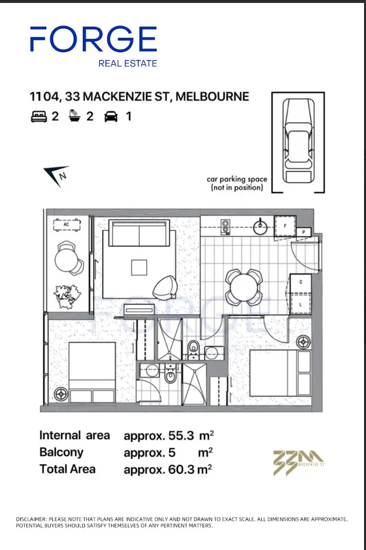 Floorplan of Homely apartment listing, 1104/33 MacKenzie Street, Melbourne VIC 3000