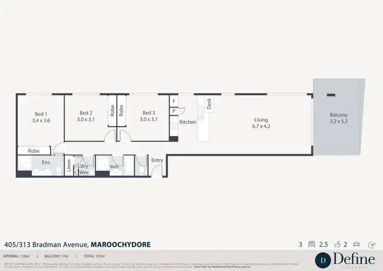 Floorplan of Homely unit listing, 405/313 Bradman Avenue, Maroochydore QLD 4558