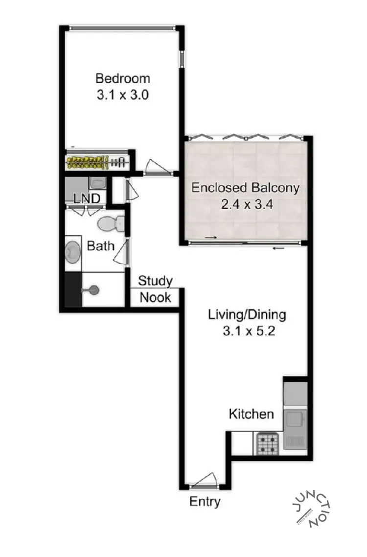 Floorplan of Homely unit listing, 16 Hamilton Place, Bowen Hills QLD 4006