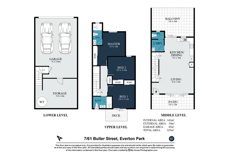 Floorplan of Homely townhouse listing, 7/61 Buller Street, Everton Park QLD 4053