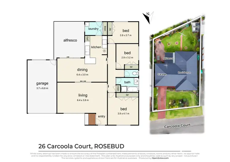 Floorplan of Homely house listing, 26 Carcoola Court, Rosebud VIC 3939