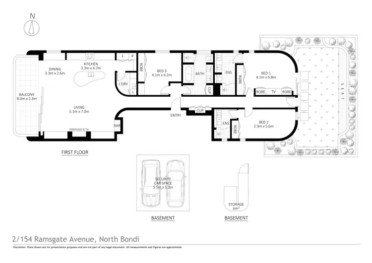 Floorplan of Homely apartment listing, 2/154 Ramsgate Avenue, Bondi Beach NSW 2026