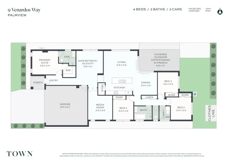 Floorplan of Homely house listing, 9 Venardos Way, Palmview QLD 4553