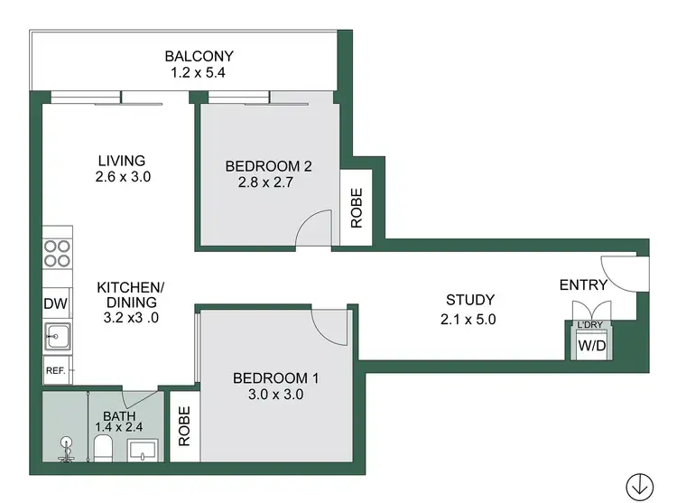 Floorplan of Homely apartment listing, 1018/555 Swanston Street, Carlton VIC 3053