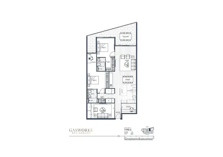 Floorplan of Homely apartment listing, 1005/70 Longland Street, Newstead QLD 4006