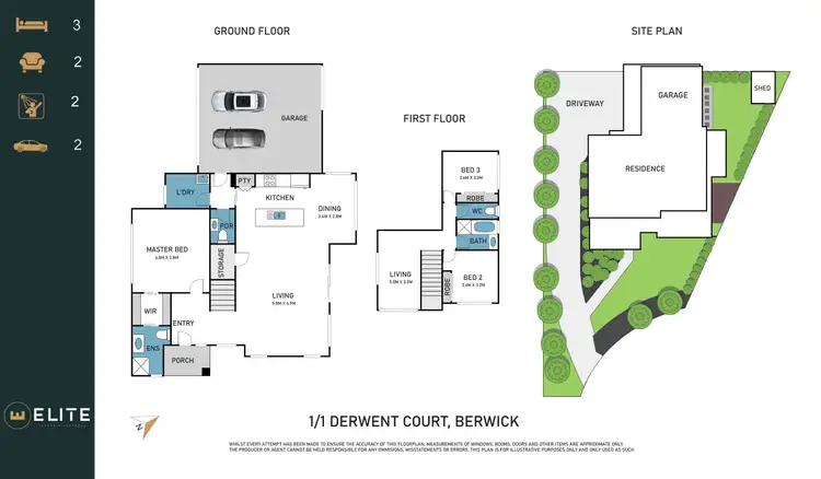 Floorplan of Homely townhouse listing, 1/1 Derwent Court, Berwick VIC 3806