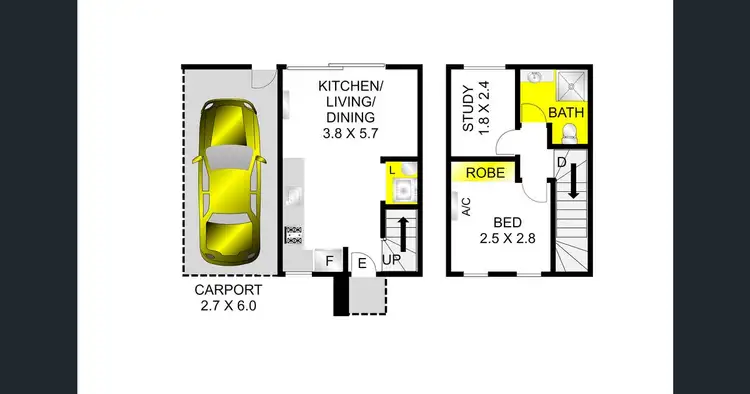 Floorplan of Homely townhouse listing, 3/67 Station St, Norlane VIC 3214