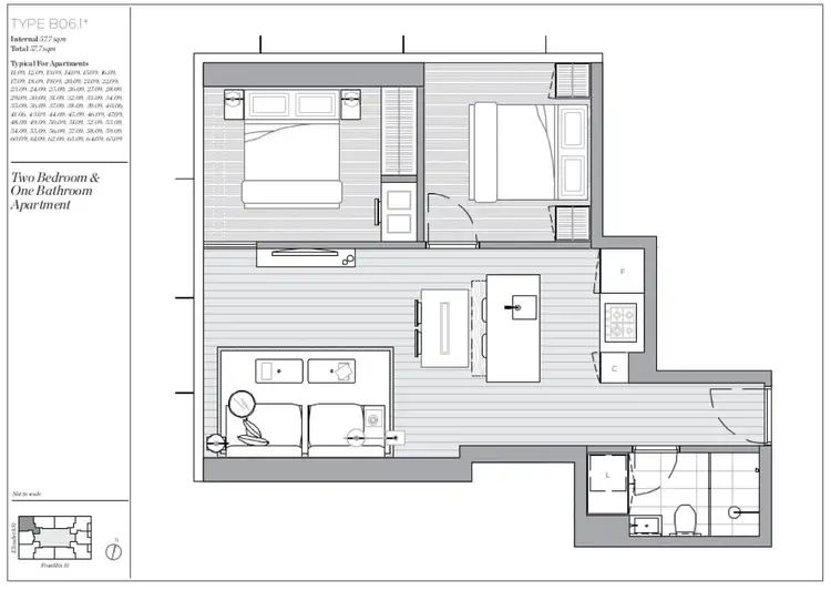 Floorplan of Homely apartment listing, 1809/462 Elizabeth Street, Melbourne VIC 3000