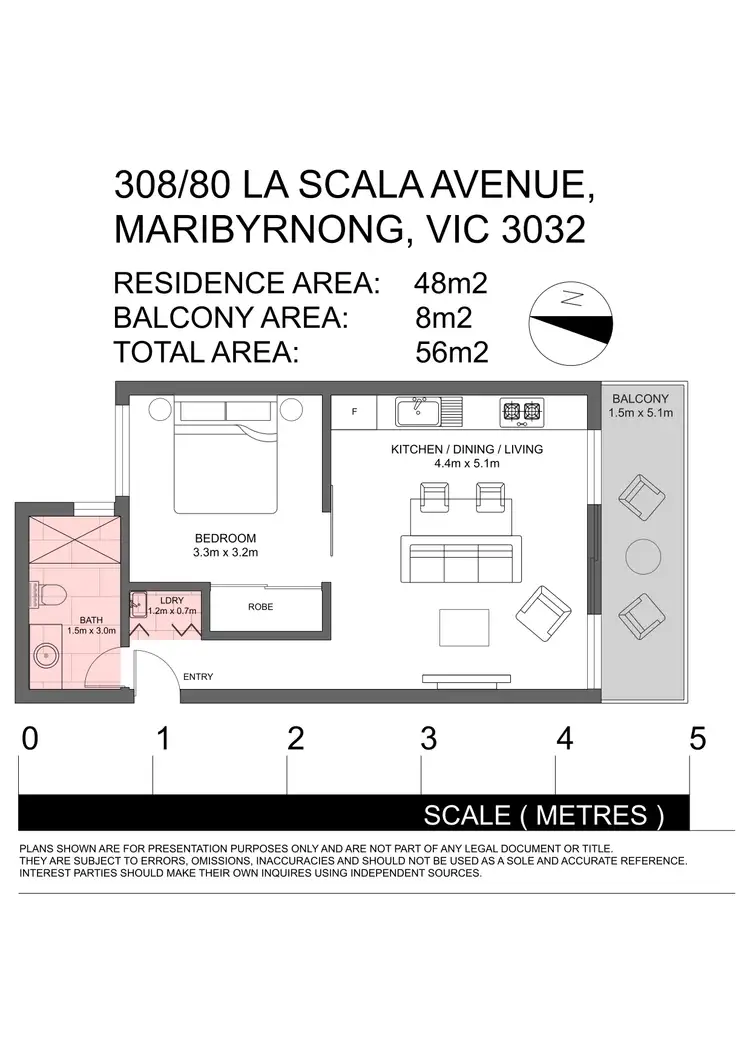 Floorplan of Homely apartment listing, 308/80 La Scala Avenue, Maribyrnong VIC 3032