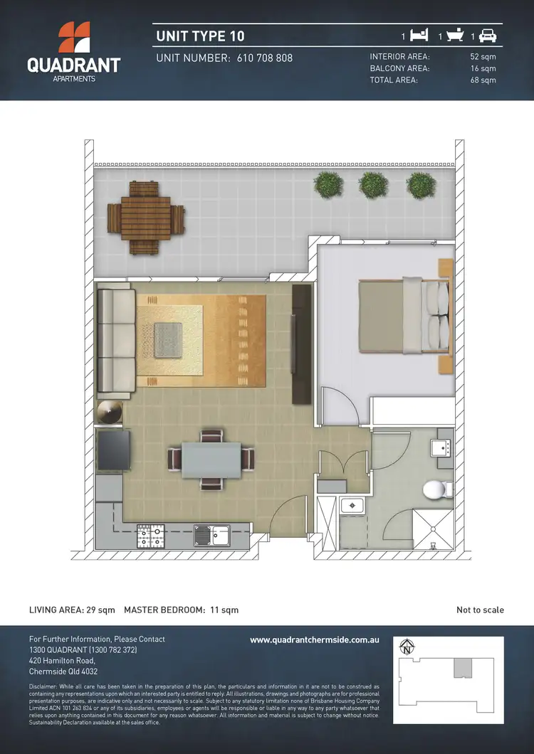 Floorplan of Homely apartment listing, 807/428 Hamilton Road, Chermside QLD 4032