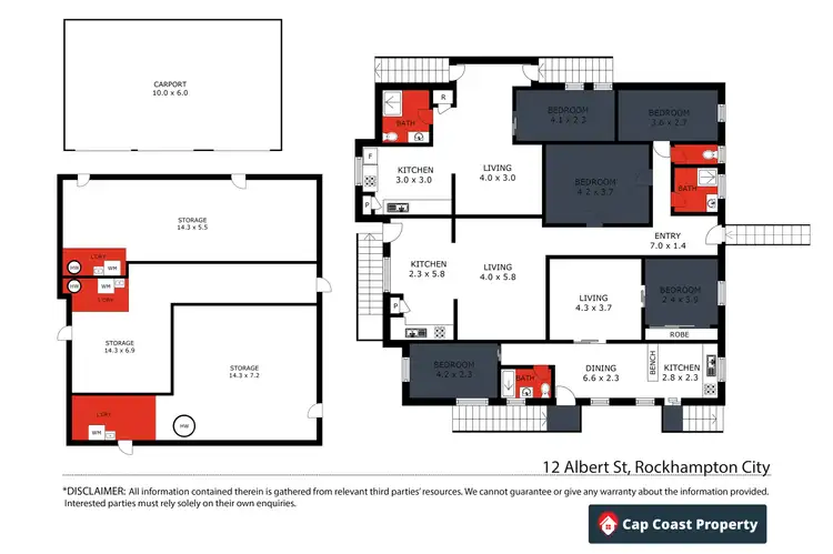 Floorplan of Homely block of units listing, 12 Albert Street, Rockhampton City QLD 4700