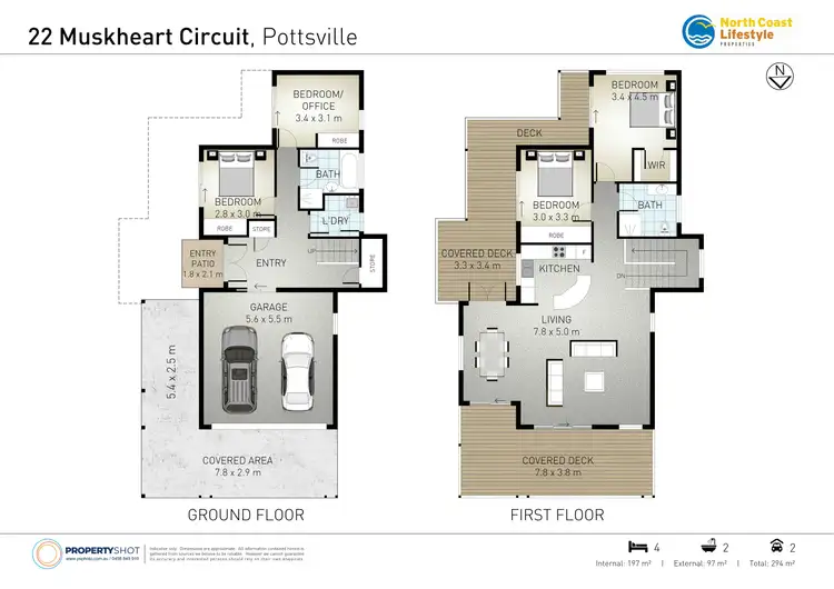 Floorplan of Homely house listing, 22 Muskheart Circuit, Pottsville NSW 2489